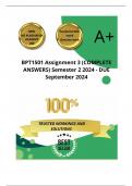 BPT1501 Assignment 3 (COMPLETE ANSWERS) Semester 2 2024 - DUE September 2024 ; 100% TRUSTED Complete, trusted solutions and explanations.