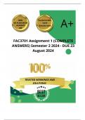 FAC3701 Assignment 1 (COMPLETE ANSWERS) Semester 2 2024 - DUE 23 August 2024 ; 100% TRUSTED Complete, trusted solutions and explanations. 