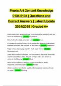 Praxis Art Content Knowledge 0134 5134 | Questions and Correct Answers | Latest Update 2024/2025 | Graded A+