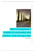 TMS3725 Assignment 4 COMPLETE ANSWERS) 2024 (238502) - DUE 29 August 2024