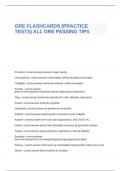 GRE FLASHCARDS (PRACTICE TESTS) ALL GRE PASSING TIPS