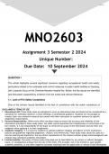 MNO2603 Assignment 3 (ANSWERS) Semester 2 2024 - DISTINCTION GUARANTEED