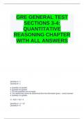 GRE GENERAL TEST SECTIONS 3-4: QUANTITATIVE REASONING CHAPTER WITH ALL ANSWERS