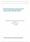 WGU D025 AWM2 Task 1 Advocating for Policy Change to Improve Health Outcomes in the Community 2024 With complete solution
