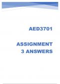 AED3701 ASSIGNMENT 3 ANSWERS 2024