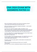 CNA 2024 EXAM WITH ANSWERS RATED A+