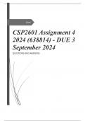 CSP2601 Assignment 4 2024 (638814) - DUE 3 September 2024 Course ASSIGNMENTS Institution ASSIGNMENTS Book Promoting Mental, Emotional and Social Health