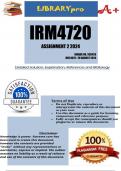 IRM4720 Assignment 2 (COMPLETE ANSWERS) 2024 (330426) - DUE 28 August 2024