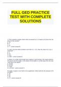 FULL GED PRACTICE TEST WITH COMPLETE SOLUTIONS