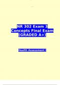 NR 302 Health Assessment I -  Final Exam with a guaranteed pass  (GRADED A+)   