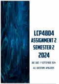 LCP4804 Assignment 2 Semester 2 2024 | Due 9 September 2024