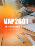 VAP2601 Assignment 2 Semester 2 2024QUESTIONS AND ANSWERS WITH RATIONALES COMPLETE AND WELL EXPLAINED 100% CORRECTLY VERIFIED BY EXPERTS LATEST UPDATE 2024 GRADED A+  100% GUARANTEED SUCCESS AFTER DOWNLOAD (ALL YOU NEED TO PASS YOUR EXAMS)