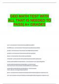 GED MATH TEST WITH ALL THAT IS NEEDED TO PASS| A+ GRADES