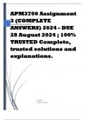 APM3700 Assignment 3 (COMPLETE ANSWERS) 2024 - DUE 28 August 2024 ; 100% TRUSTED Complete, trusted solutions and explanations. 