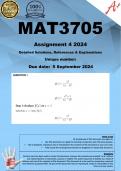 MAT3705 Assignment 4 (COMPLETE ANSWERS) 2024  - DUE 5 September 2024 