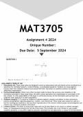 MAT3705 Assignment 4 (ANSWERS) 2024 - DISTINCTION GUARANTEED