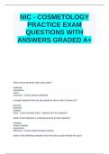 NIC - COSMETOLOGY PRACTICE EXAM QUESTIONS WITH ANSWERS GRADED A+