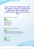 Exam 3: PNR 205/ PNR205 (Latest 2024/ 2025 Updates STUDY BUNDLE WITH COMPLETE SOLUTIONS) Concepts of Leadership and Collaboration | Questions and Verified Answers| 100% Correct| Grade A- Fortis