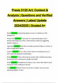 Praxis 5135 Art: Content & Analysis | Questions and Verified Answers | Latest Update 2024/2025 | Graded A+