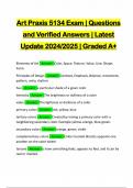 Art Praxis 5134 Exam | Questions and Verified Answers | Latest Update 2024/2025 | Graded A+