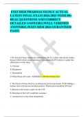 EXIT HESI PHARMACOLOGY ACTUAL  LATEST FINAL EXAM 2024-2025 WITH 80+  REAL QUESTIONS AND CORRECT  DETAILED ANSWERS [WELL VERIFIED  ANSWERS] //EXIT HESI 2024 GURANTEED  PASS!!