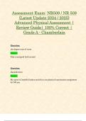 Assessment Exam: NR509 / NR 509 (Latest Update 2024 / 2025) Advanced Physical Assessment | Review Guide| 100% Correct | Grade A - Chamberlain