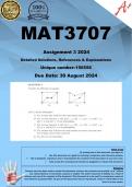 MAT3707 Assignment 3 (COMPLETE ANSWERS) 2024 (156556) - DUE 30 August 2024