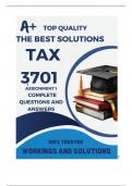 TAX3701 Assignment 1 QUIZ (COMPLETE ANSWERS) Semester 2 2024 - DUE 23 August 2024