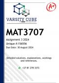 MAT3707 Assignment 3 (DETAILED ANSWERS) 2024 - DISTINCTION GUARANTEED