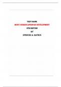 Test Bank for HDEV : human lifespan development 6th Edition by Spencer A. Rathus |All Chapters, 2024|