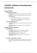 CO2401 Software Development Lecture 10 Notes