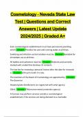 Nevada State Board of Cosmetology & Esthetics Exams | Bundled Package | Questions and Answers 2024/2025 