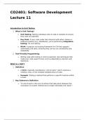 SEMESTER 2, LECTURE NOTES & FLASHCARDS CO2401 Software Development