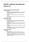 CO2401 Software Development Lecture 14 Notes