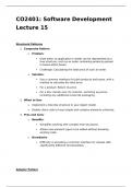 CO2401 Software Development Lecture 15 Notes