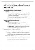 CO2401 Software Development Lecture 16 Notes