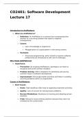 CO2401 Software Development Lecture 17 Notes