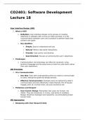 CO2401 Software Development Lecture 18 Notes