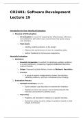 CO2401 Software Development Lecture 19 Notes