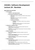 O2401 Software Development Lecture 20 Notes