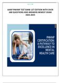 AANP PMHNP TEST BANK 1ST EDITION WITH OVER 600 QUESTIONS AND ANSWERS NEWEST EXAM 2024-2025