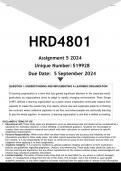 HRD4801 Assignment 5 (ANSWERS) 2024 - DISTINCTION GUARANTEED