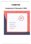 COM3705 Assignment 1 (COMPLETE ANSWERS) Semester 2 2024 - DUE 30 August 2024