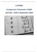 LCP4804 Assignment 2 (COMPLETE ANSWERS) Semester 2 2024 (201383) - DUE 9 September 2024 100% SUCCESS