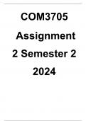 COM3705 Assignment 1 (DETAILED ANSWERS) Semester 2 2024 - DISTINCTION GUARANTEED