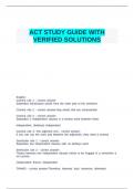 ACT STUDY GUIDE WITH VERIFIED SOLUTIONS