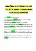 QMA State test | Questions and Correct Answers | Latest Update 2024/2025 | Graded A+