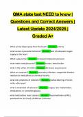 QMA state test NEED to know | Questions and Correct Answers | Latest Update 2024/2025 | Graded A+