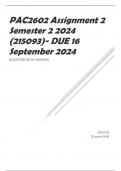 PAC2602 Assignment 2 Semester 2 2024 (215093)- DUE 16 September 2024 