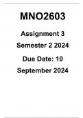 MNO2603 Assignment 3 (COMPLETE QUESTIONS & ANSWERS) Semester 2 2024 - DUE 10 September 2024